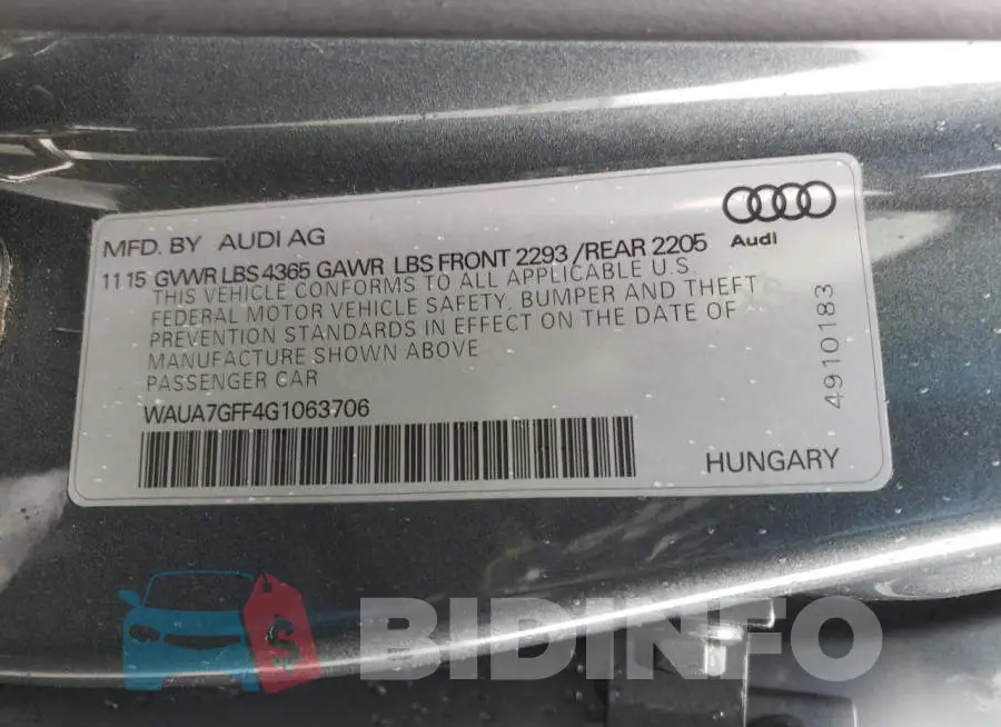 WAUA7GFF4G1063706 Photo# 10