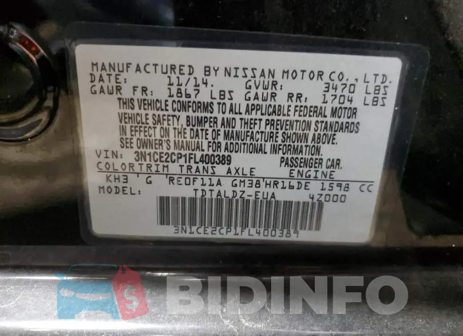 3N1CE2CP1FL400389 Photo# 10