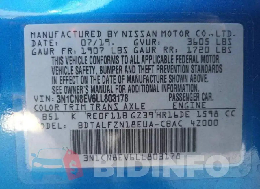 3N1CN8EV6LL803178 Photo# 10