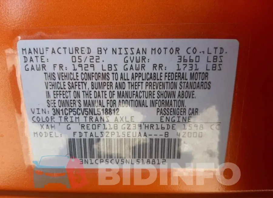 3N1CP5CV5NL518812 Photo# 10