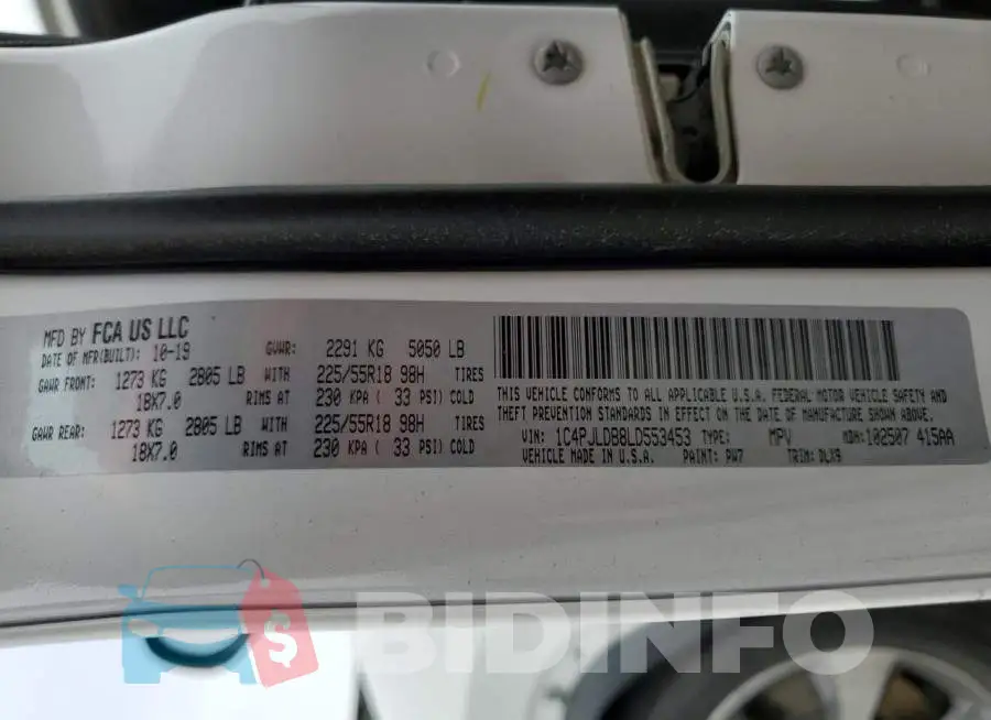 1C4PJLDB8LD553453 Photo# 12