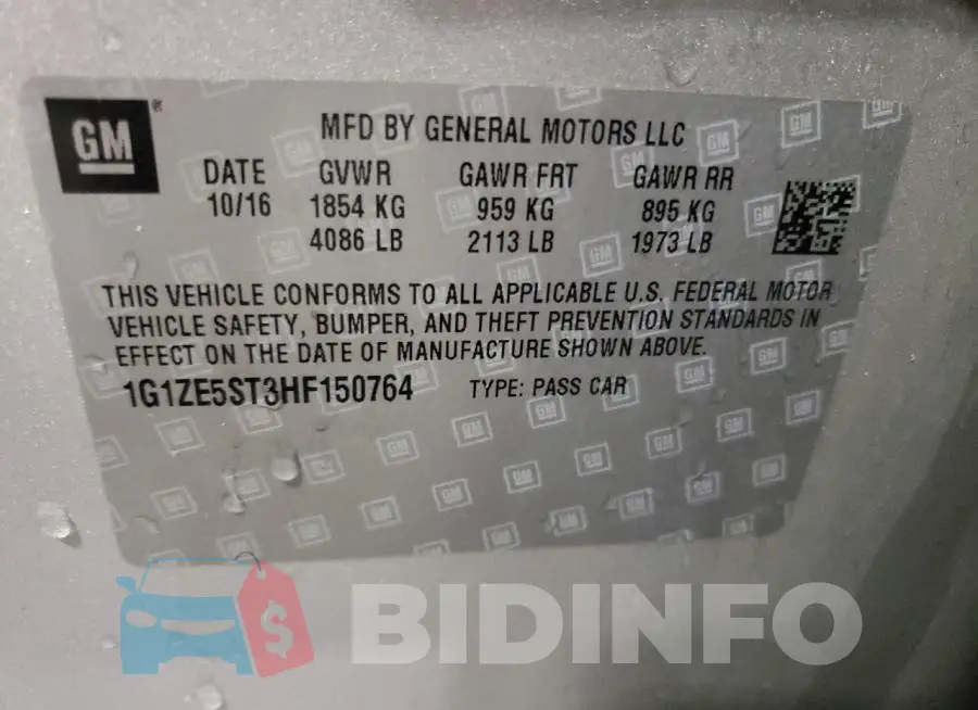 1G1ZE5ST3HF150764 Photo# 12