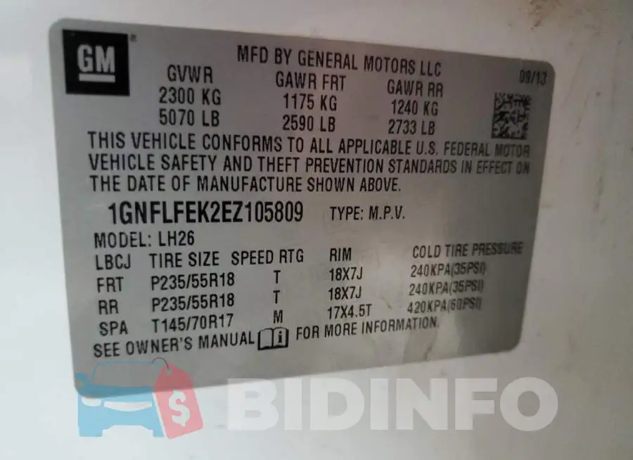1GNFLFEK2EZ105809 Photo# 10