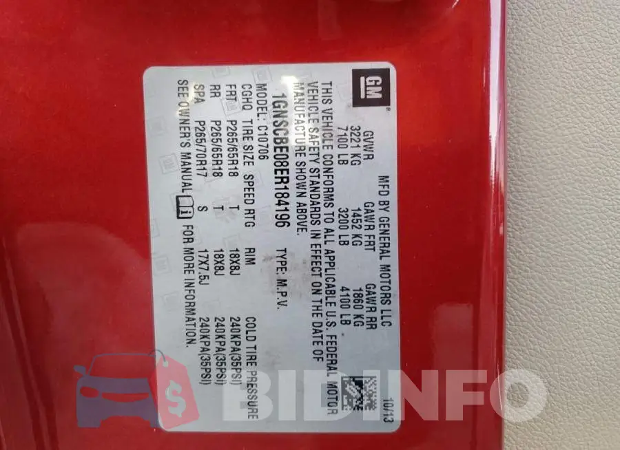 1GNSCBE08ER184196 Photo# 10