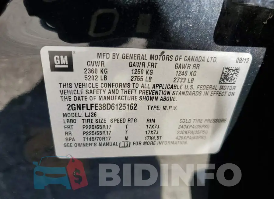 2GNFLFE38D6125162 Photo# 10