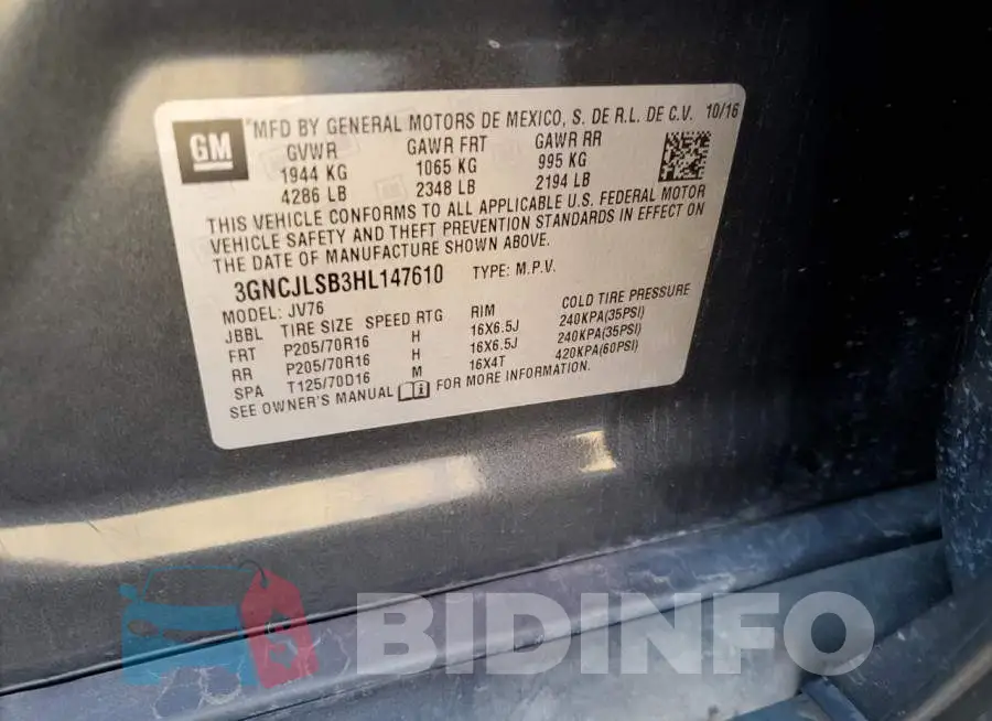 3GNCJLSB3HL147610 Photo# 10