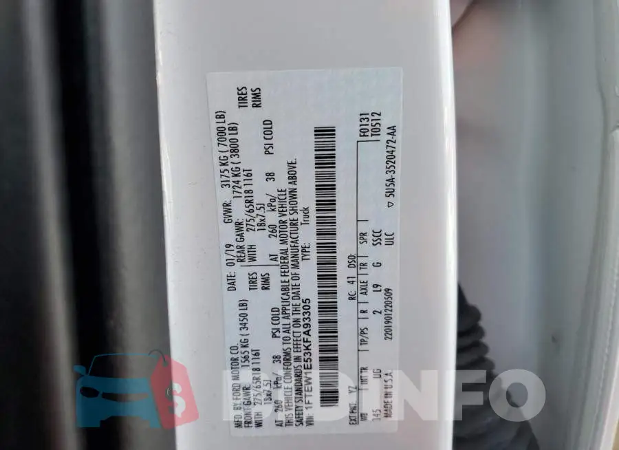 1FTEW1E53KFA93305 Photo# 10