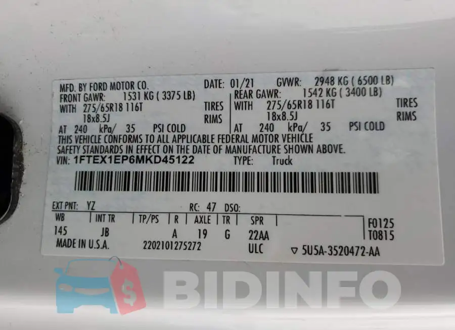 1FTEX1EP6MKD45122 Photo# 14