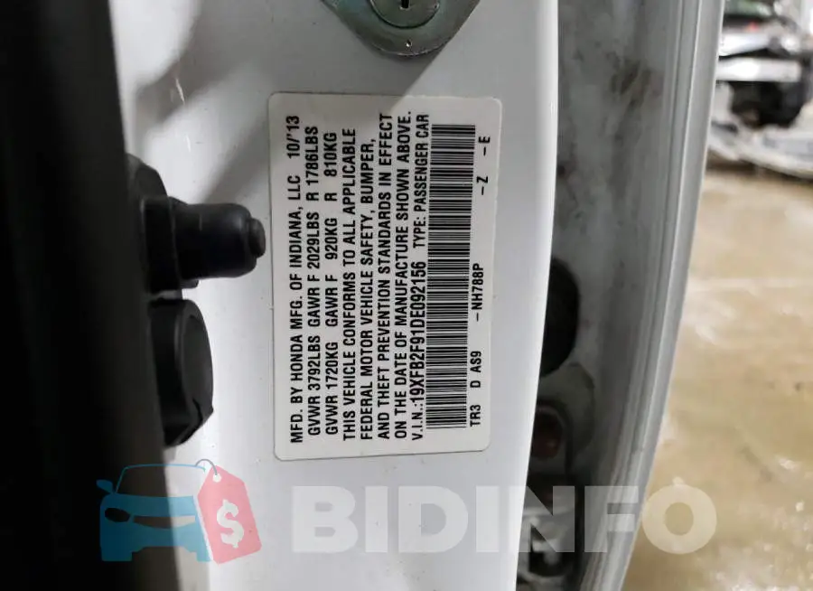 19XFB2F91DE092156 Photo# 12