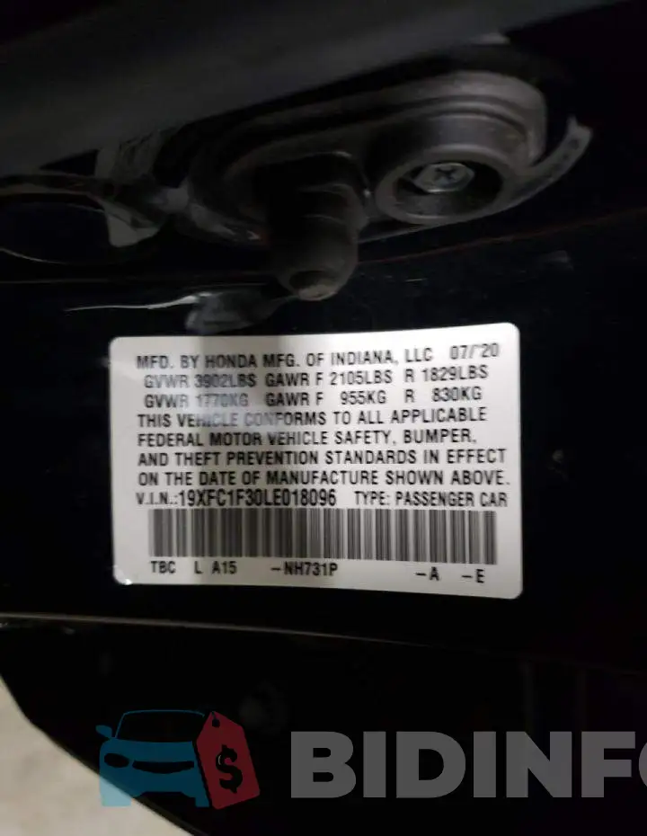 19XFC1F30LE018096 Photo# 10