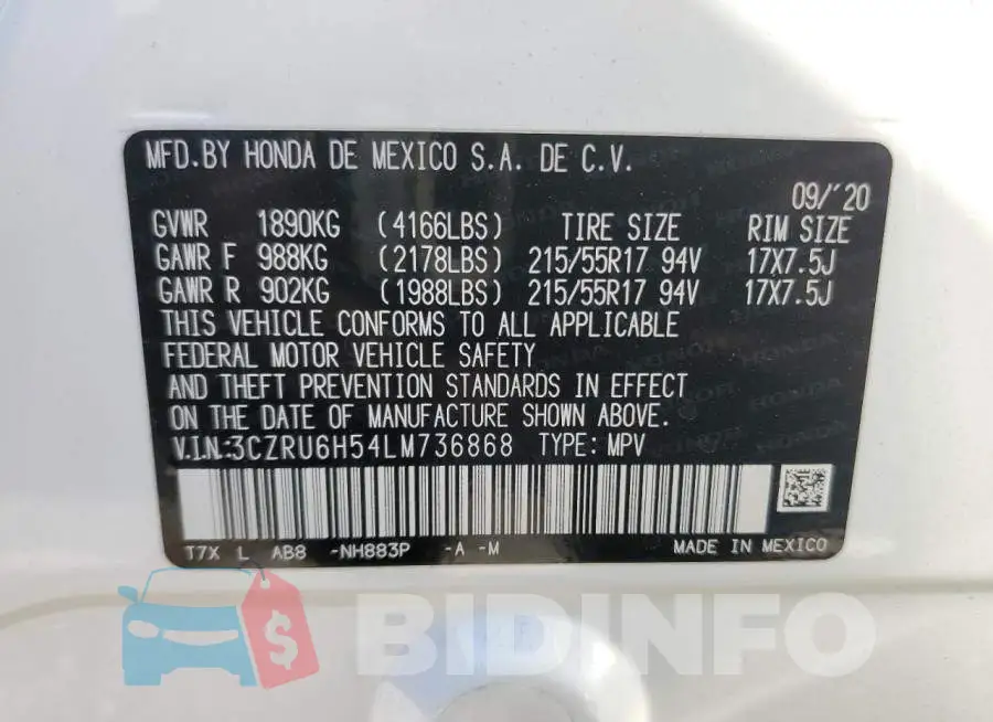 3CZRU6H54LM736868 Photo# 14