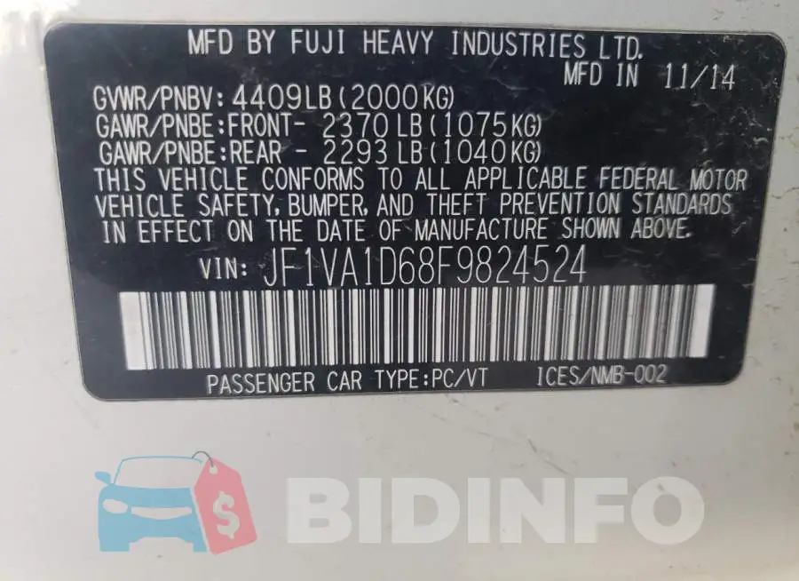 JF1VA1D68F9824524 Photo# 10