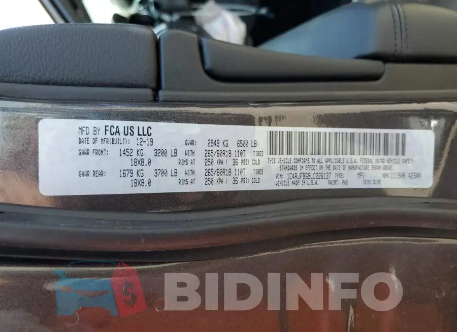1C4RJFBG9LC226137 Photo# 10
