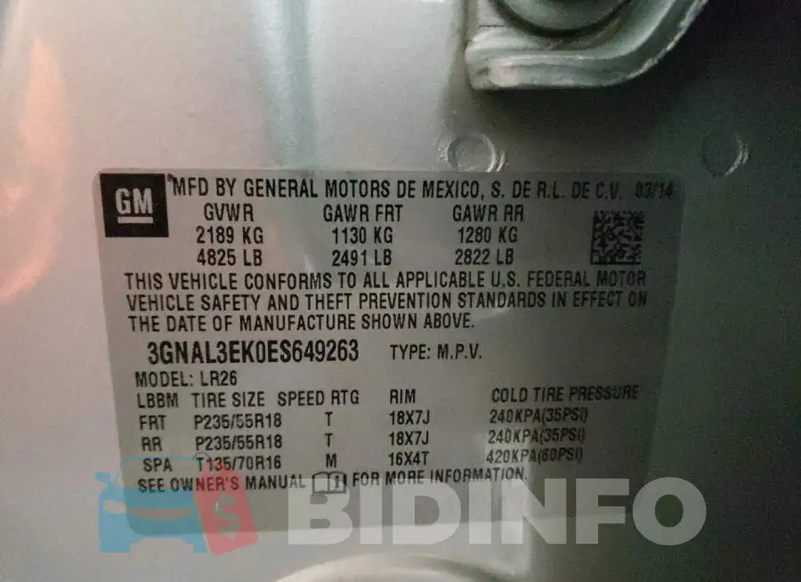 3GNAL3EK0ES649263 Photo# 10