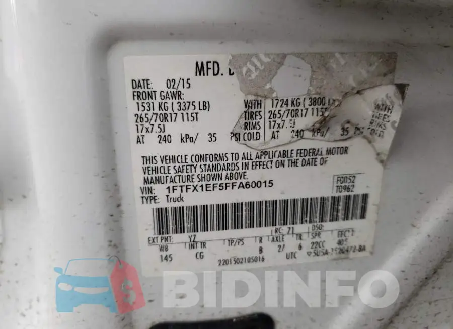 1FTFX1EF5FFA60015 Photo# 10
