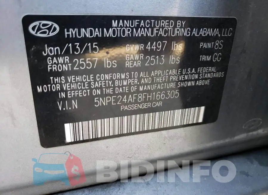 5NPE24AF8FH166305 Photo# 12