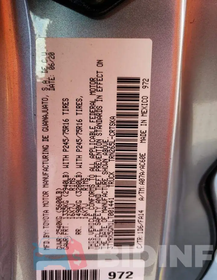 3TYRX5GN1LT001441 Photo# 12