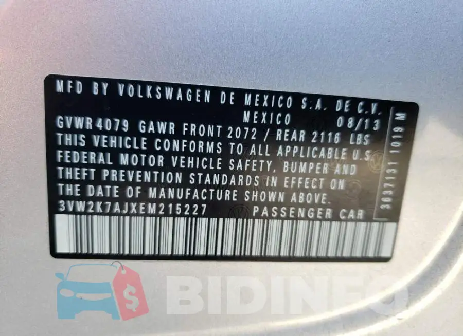3VW2K7AJXEM215227 Photo# 12