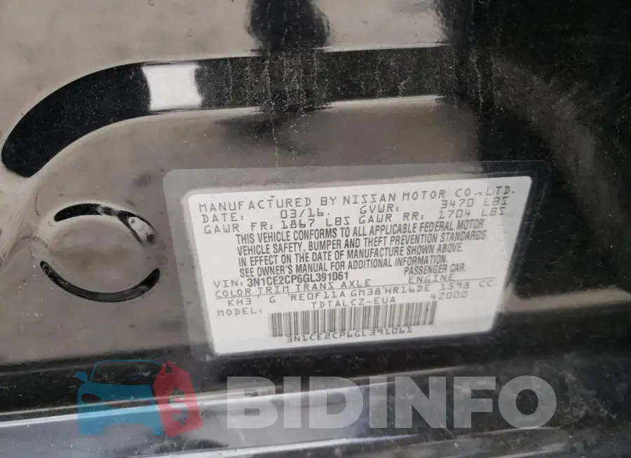 3N1CE2CP6GL391061 Photo# 13