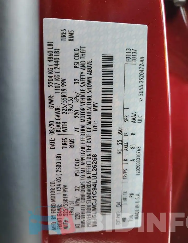 5LMCJ1C94LUL26268 Photo# 14