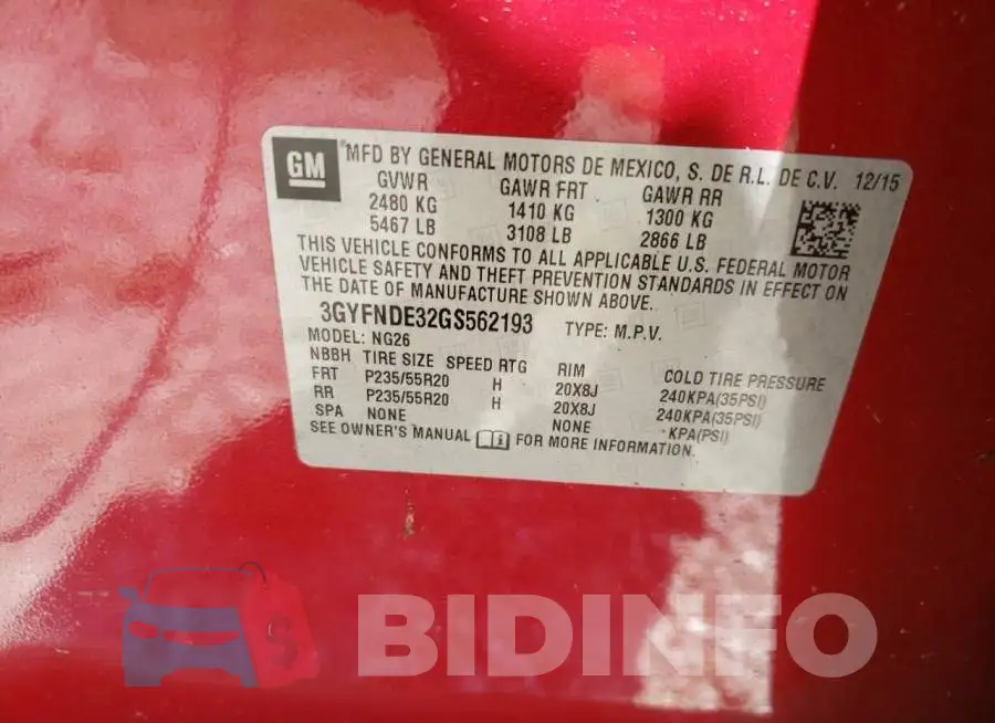 3GYFNDE32GS562193 Photo# 10