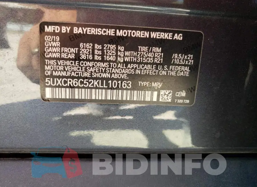 5UXCR6C52KLL10163 Photo# 10