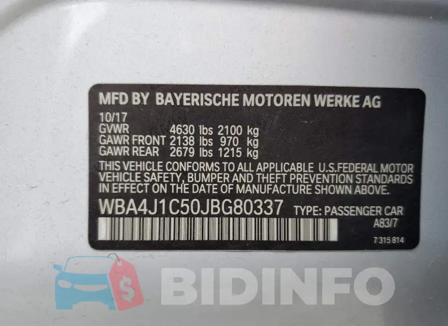 WBA4J1C50JBG80337 Photo# 10