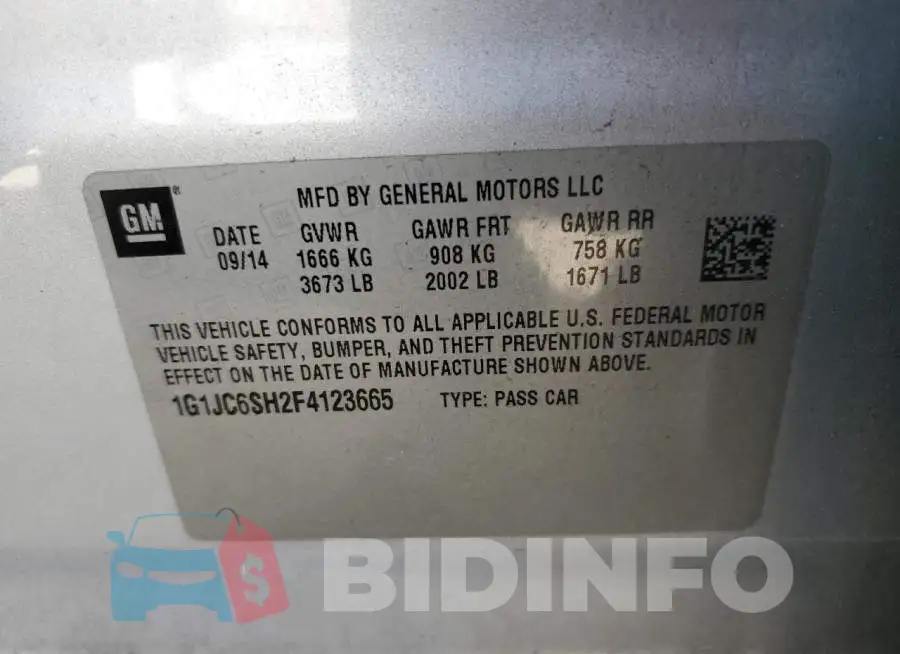 1G1JC6SH2F4123665 Photo# 12