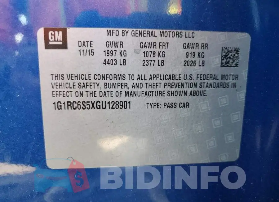 1G1RC6S5XGU128901 Photo# 13
