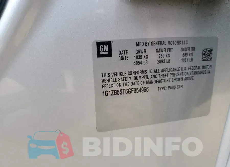 1G1ZB5ST6GF354966 Photo# 13