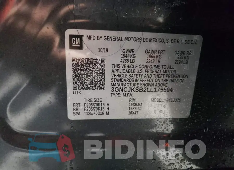 3GNCJKSB2LL175594 Photo# 10