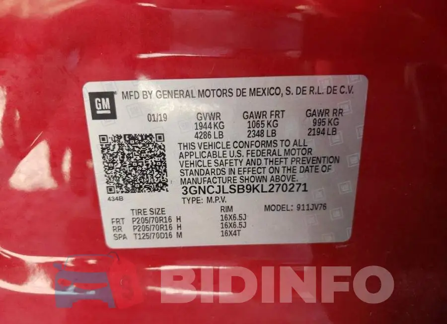 3GNCJLSB9KL270271 Photo# 10