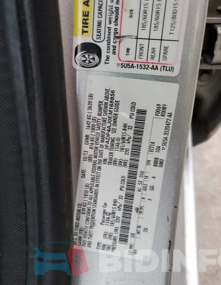3FADP4AJ0EM168856 Photo# 10