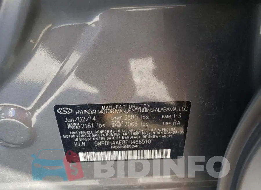 5NPDH4AE8EH466510 Photo# 12