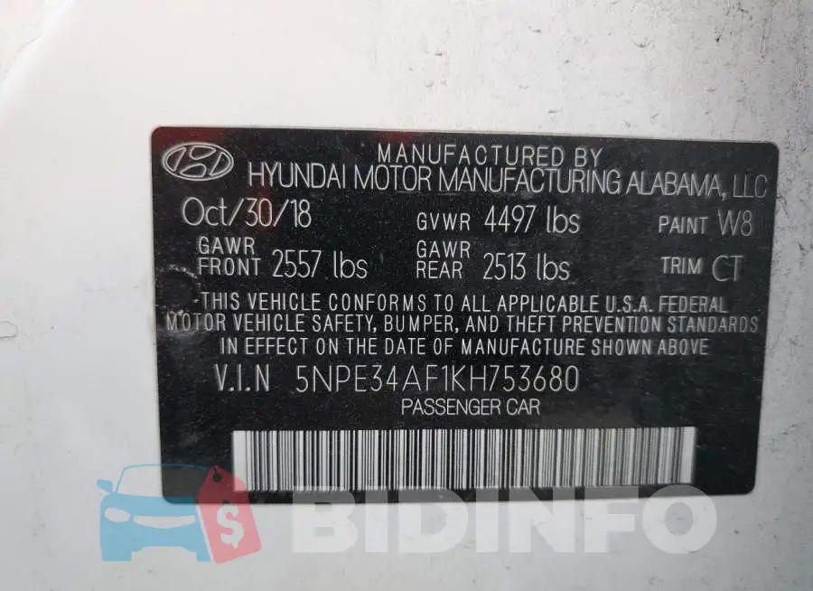 5NPE34AF1KH753680 Photo# 12
