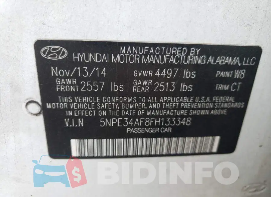 5NPE34AF8FH133348 Photo# 10