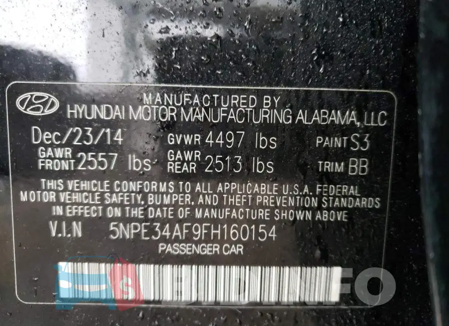 5NPE34AF9FH160154 Photo# 10