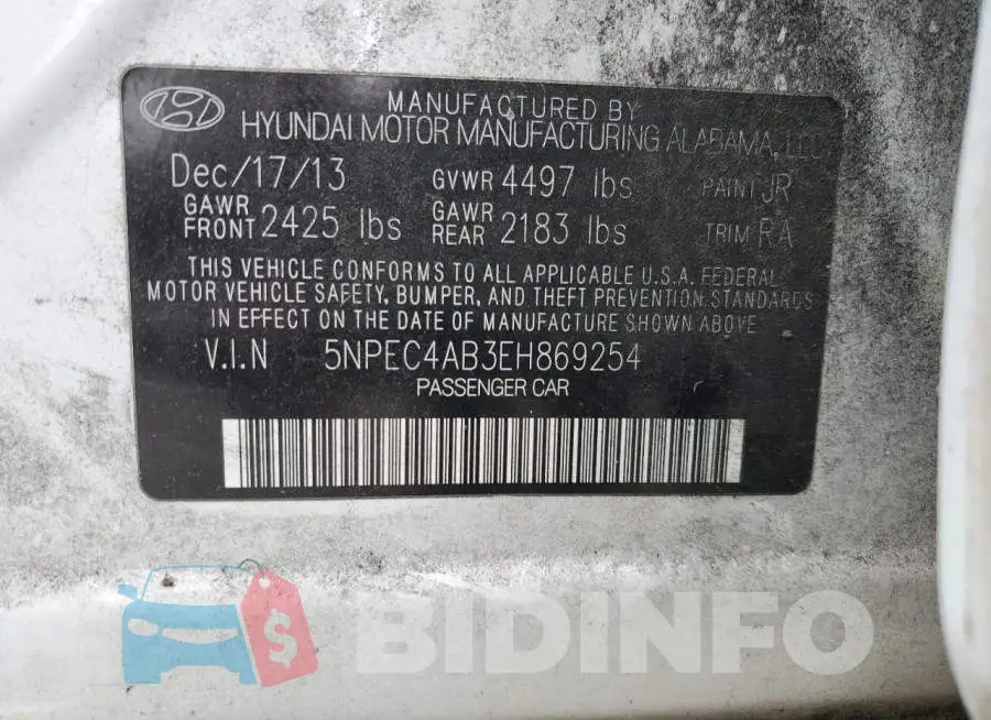 5NPEC4AB3EH869254 Photo# 12