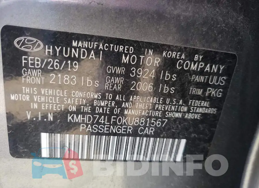 KMHD74LF0KU881567 Photo# 10