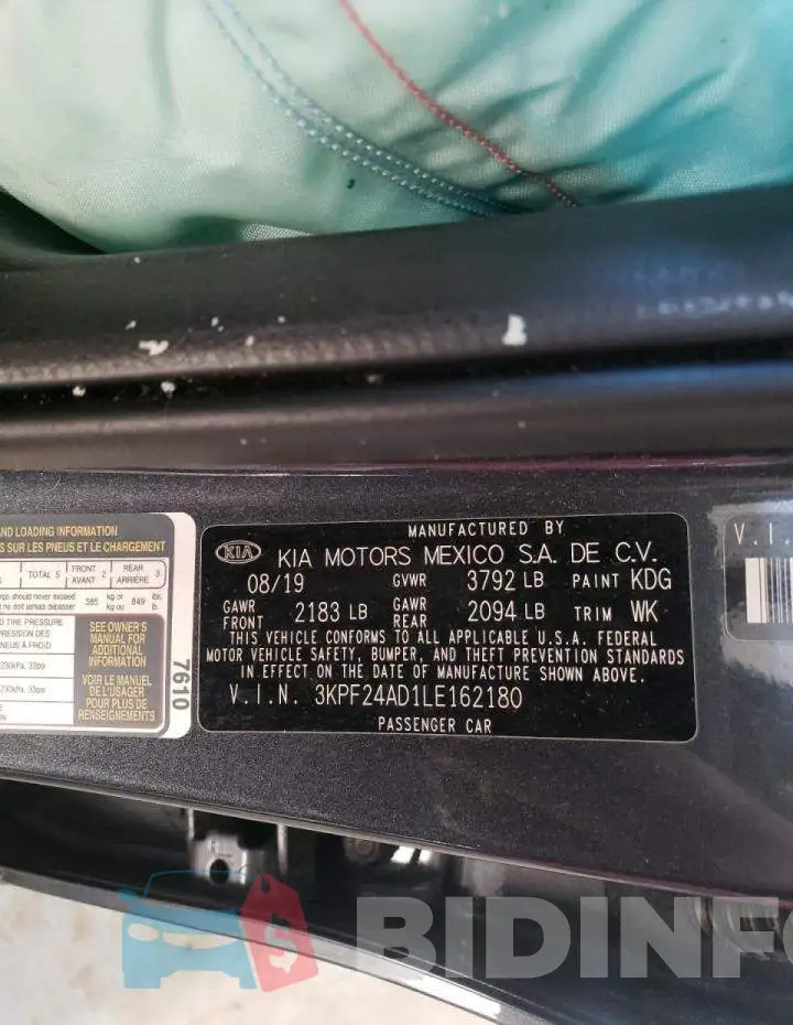 3KPF24AD1LE162180 Photo# 10