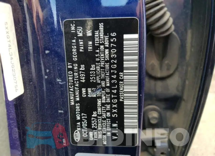 5XXGT4L34JG230756 Photo# 10