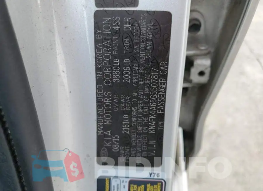 KNAFK4A66G5507817 Photo# 12