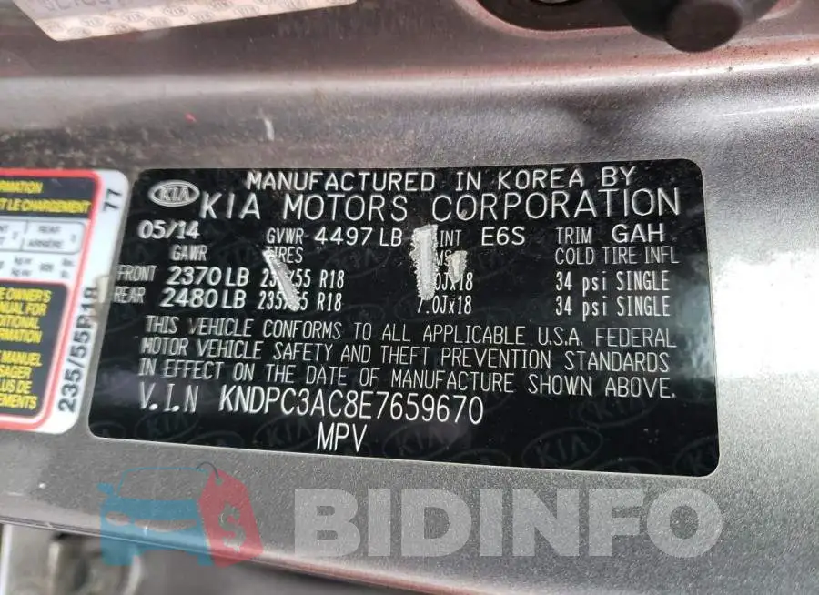 KNDPC3AC8E7659670 Photo# 12