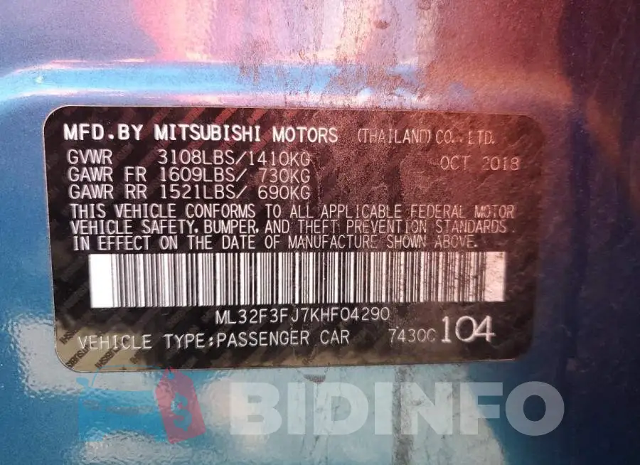 ML32F3FJ7KHF04290 Photo# 13