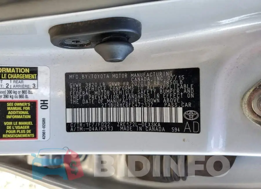 2T1BURHE6FC472137 Photo# 12