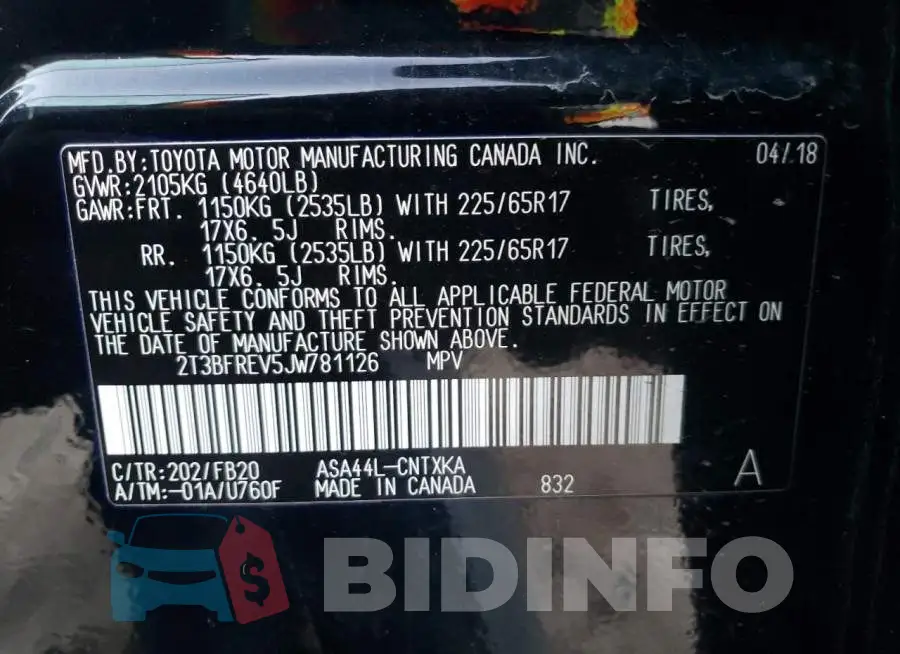 2T3BFREV5JW781126 Photo# 13