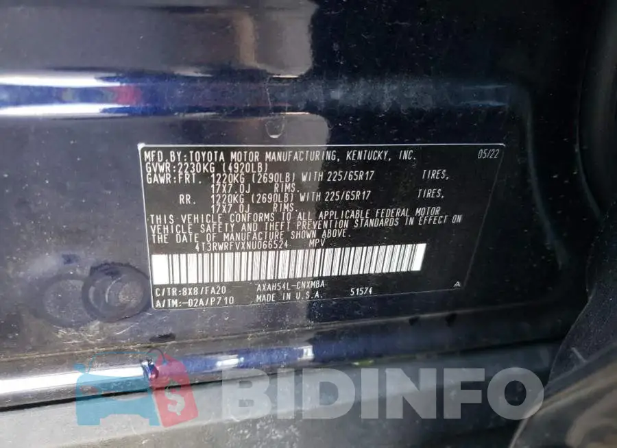 4T3RWRFVXNU066524 Photo# 13