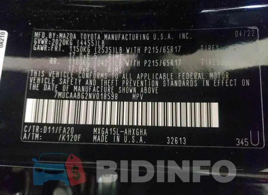 7MUCAABG2NV018598 Photo# 12