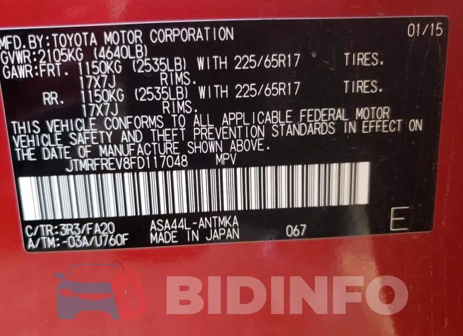 JTMRFREV8FD117048 Photo# 10