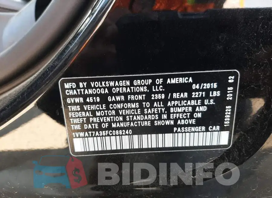 1VWAT7A35FC088240 Photo# 10